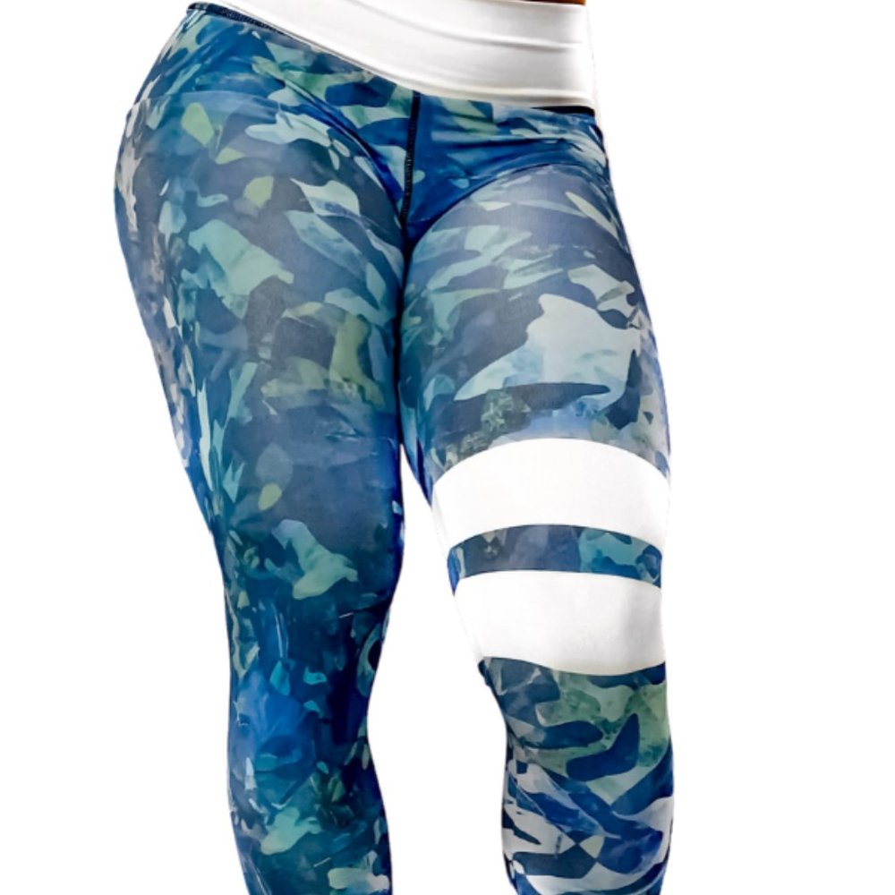 Abstract Marble Print Leggings - Picture 4 of 4